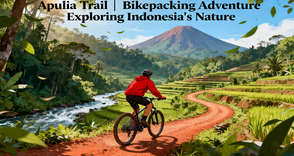 Bikepacking adventure in forest